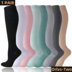 19 Styles Compression Stocking Blood Circulation Promotion Slimming Compression Socks Anti Fatigue Comfortable Solid (New)