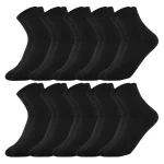 10 Pairs of Mens Mid Calf Socks Cotton Socks for All Seasons, Solid Color (New)