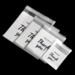 100 lot Plastic Bags Thank you Self Adhesive Bags for Homemade Party Gifts Beads Earrings (New)
