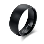 Classic Men Stainless Steel Rings Black Solid Simple Vintage Rings For Men Wedding (New)