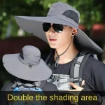 Large Brim Polyester Sun Hat UV Protection Breathable Mesh Cap Foldable Men and (New)