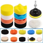 Car Foam Pad Buffer Kit Polishing Sponge Pads Kit Polishing Machine Wax Pads (New)