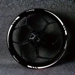 12 Motorcycle Hub Stickers Sport Stripe Wheel Rim Waterproof Vinyl Decals Removable Motorbike (New)