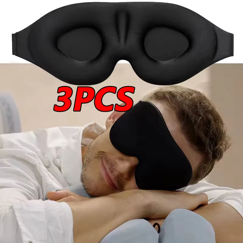 Se782b81f5a4d4d4cb41256f1cd83c03e4 3D Sleeping Mask Block Out Light Sleep Mask For Eyes Soft Sleeping Aid (New) - Image 1