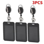 3 pieces 1 piece   High end retractable black work card holder, student meal (New)