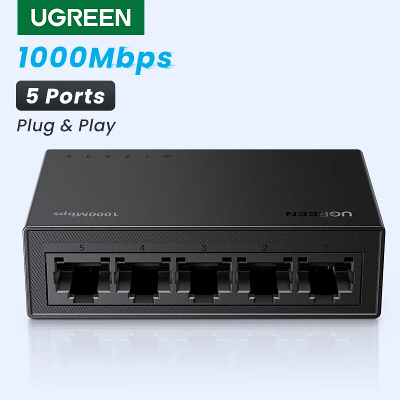 Se8b7184a2d004adba79800e1671b5f1cG UGREEN Ethernet Switch 1000Mbps Mini Network Expansion 5 Ports All Gigabit for Router (New) - Image 1