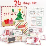 24 Day Elf Arrival Kit,Christmas Countdown Kit with Jokes and Surprises, Elf Set 24 (New)