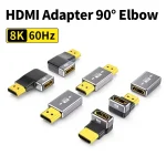 8K HDMI 2.1 Cable Adapter 90 Degree Right Angle Male (New)