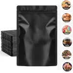 50 Resealable Coffee Herb Powder Zipper Pack Bag Smell Proof Flat Pouches Matte (New)