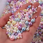 About 150 3 8mm Mixed Beads Colorful Imitation Pearls Plastic Beads for DIY Bracelet (New)