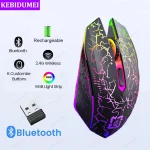 RGB Gaming Mouse Bluetooth Mouse 2.4G Wireless Mouse Ergonomic 1600DPI 6 Mute Buttons (New)
