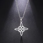 Skyrim Wicca Witchcraft Witch Knot Necklace Stainless Steel Choker Necklaces Vintage Amulet Supernatural (New)