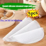 5 Kitchen Non stick Steamer Cloth Circular Silicone Steamer Cloth Steamed Mantou Mat Kitchen (New)