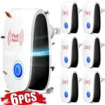 2 6 Pest Reject Ultrasound Mouse Cockroach Repeller Device Insect Rats Spiders Mosquito Killer (New)