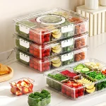 Divided Serving Tray with Lid , Food Storage Container, Snack Box, 8 Compartment (New)