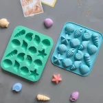 Chocolate Silicone Mold 3D Shell Marine Animal Shape 16 Cavity Candy Cake Decor (New)
