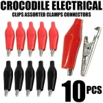 10 Insulated Crocodile Clips Electrical Battery Connectors 5A Mini Alligator Test Clips For (New)