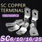Battery Crimp Cable Lugs 100/500Pcs SC Type Wire Nose Terminal Cable Lugs SC6 (New)