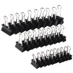10 lot Black Metal Binder Clips 19mm  25mm  32mm Notes Letter Paper Clip Office (New)