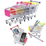 0.075 Mini Supermarket Shopping Trolley Cart Desktop Model Childrens Toys Home Decoration Miniature (New)