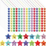 1500  Glitter Foil Small Star Stickers,15 Designs Happy Face Stickers,Suitable for DIY (New)