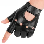 Unisex Synthetic Leather Half Fingerless Gloves for Riding Driving Fitness Gymnastics Motorcycle Equipment (New)