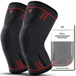 1  Compression Knee Support Sleeve Elastic Breathable Knee Pads Brace Springs Gym (New)