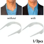 2 1 Collar Support Brace Adjustable Embedded Shirt Collar Clips Invisible Suits Neckline Insert (New)