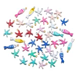 20 Stainless Steel Small Starfish Fish Enamel Pendant for DIY Jewelry Making Accessories (New)