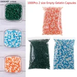 1000 Empty Hard Gelatin Capsule Size 2# Clear Kosher Gel Medicine Pill Vitamins (New)