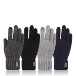Mens Warm Gloves Winter Touch Screen Plus Fleece Gloves Cold Warm Wool (New)