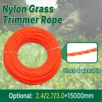 15m*2.4mm 2.7mm 3mm Mowing Nylon Grass Trimmer Rope Brush Cutter Strimmer Line Mowing Wire Lawn (New)
