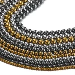 1 Strand 4 6 8 10mm Hematite Natural Stone Beads Round Loose Spacer Beads for DIY (New)