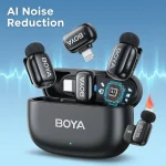 Phone Lavalier Microphone for Android BOYA Mini Wireless Lavalier Lapel Microphone for iPhone iPad Android Type-C Phone Live Broadcast Audio Video Recording Vlog (New)