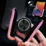Crystal Car Phone Holder Car Air Vent Mount Clip Mobile Phone Holder Woman (New)