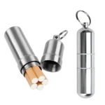 Silver Aluminum Alloy Cigarette Box Waterproof Cigarete Case Pill Toothpick Capsule Cigarette Accessory (New)