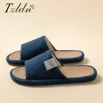 TZLDN Summer Women Home Slippers Linen Summer Lightweight Flat Sandals Breathable Comfortable Non Slip (New)