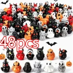 12 set Mini Resin Halloween Ducks and Ghost Miniatures Figurines Bulk for Garden Fairy (New)
