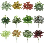 Multiple simulated green plants, seven headed creeping maple leaf Persian leaf bouquet, courtyard (New)