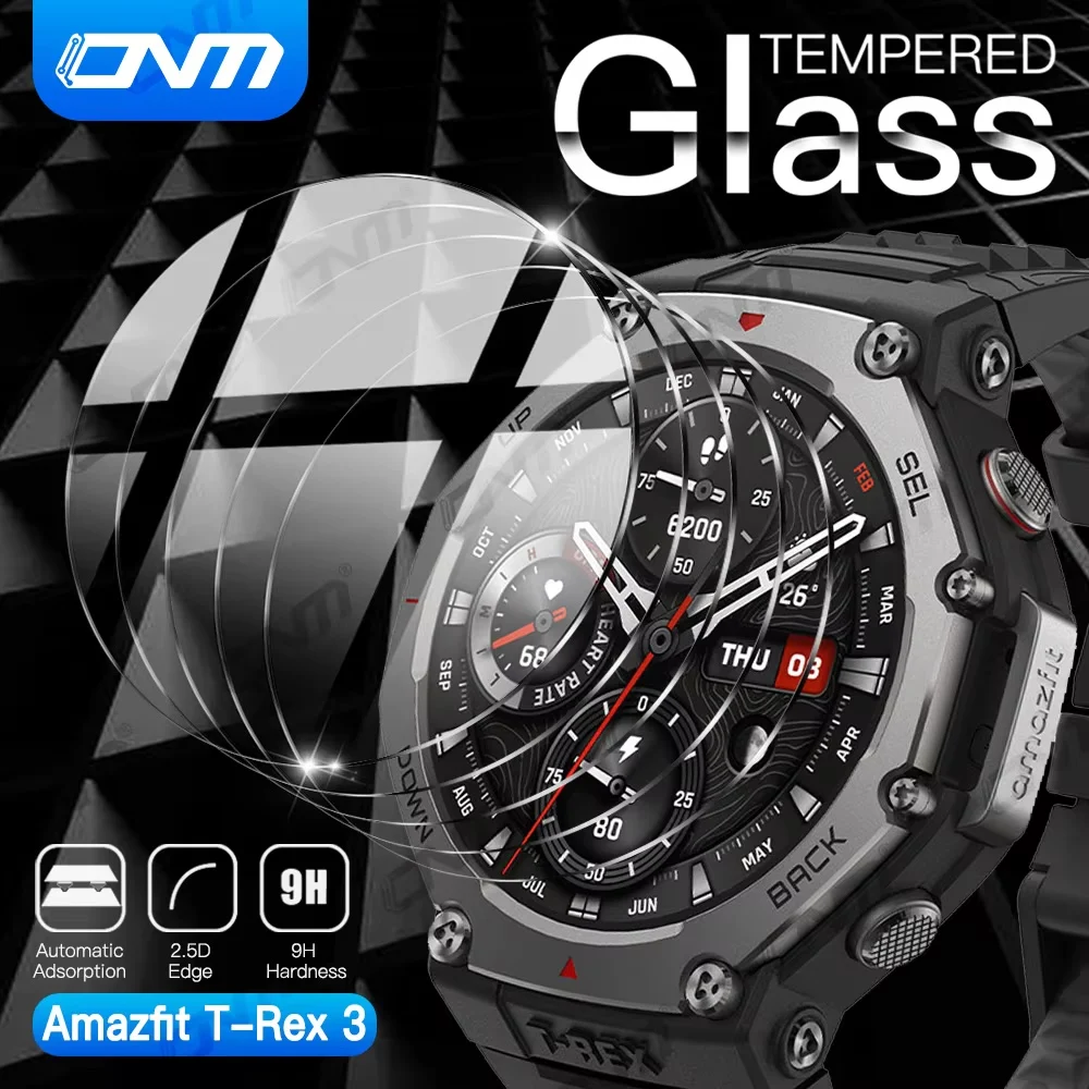 Sedcb28f869284787852e5febb91816b6F Hardness Tempered Glass Amazfit T-Rex 3 Screen Protector (New) - Image 1