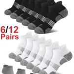 3 6 12 24 30Pairs Large Size Mens Ankle Socks Breathable Sweat Absorbent Low Cut Basketball Running Tab Heel (New)