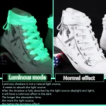1 Pair Luminous Shoelaces Flat Sneakers Canvas Shoe Laces Glow In The Dark (New)