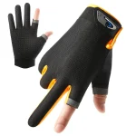 Summer Men Fishing Gloves Women Two Finger Cut Male Touchscreen Angling Anti Slip Sun Proof (New)
