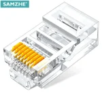 SAMZHE Cat6 RJ45 Modular Plug 8P8C Connector Ethernet Cable,Gold (New)