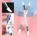 2 Beechip Double Head Silicone Nail Art Pen Carving Flower Sculpting Pen Adjustable (New)