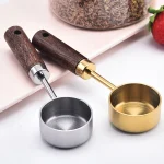 15ml Stainless Steel Measuring Spoon Tablespoon Coffee Scoop Wood Handle Sugar Powder Coffee (New)