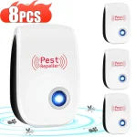 2 8 Plug Electric Ultrasonic Pest Repeller Anti Mosquito Rodent Control Indoor Bug Cockroach (New)