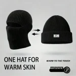 2In1 Winter Balaclava Beanie Hat Knitted Full Face Mask Warm Ski Tactical Cycling (New)