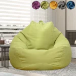 Lazy Sofa Cover Solid Chair Covers Without Filler Linen Cloth Lounger Seat Bean (New)