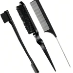 3 Styling Comb Set with Triple Tear Hair Brush Mouse Tail Comb Edge (New)
